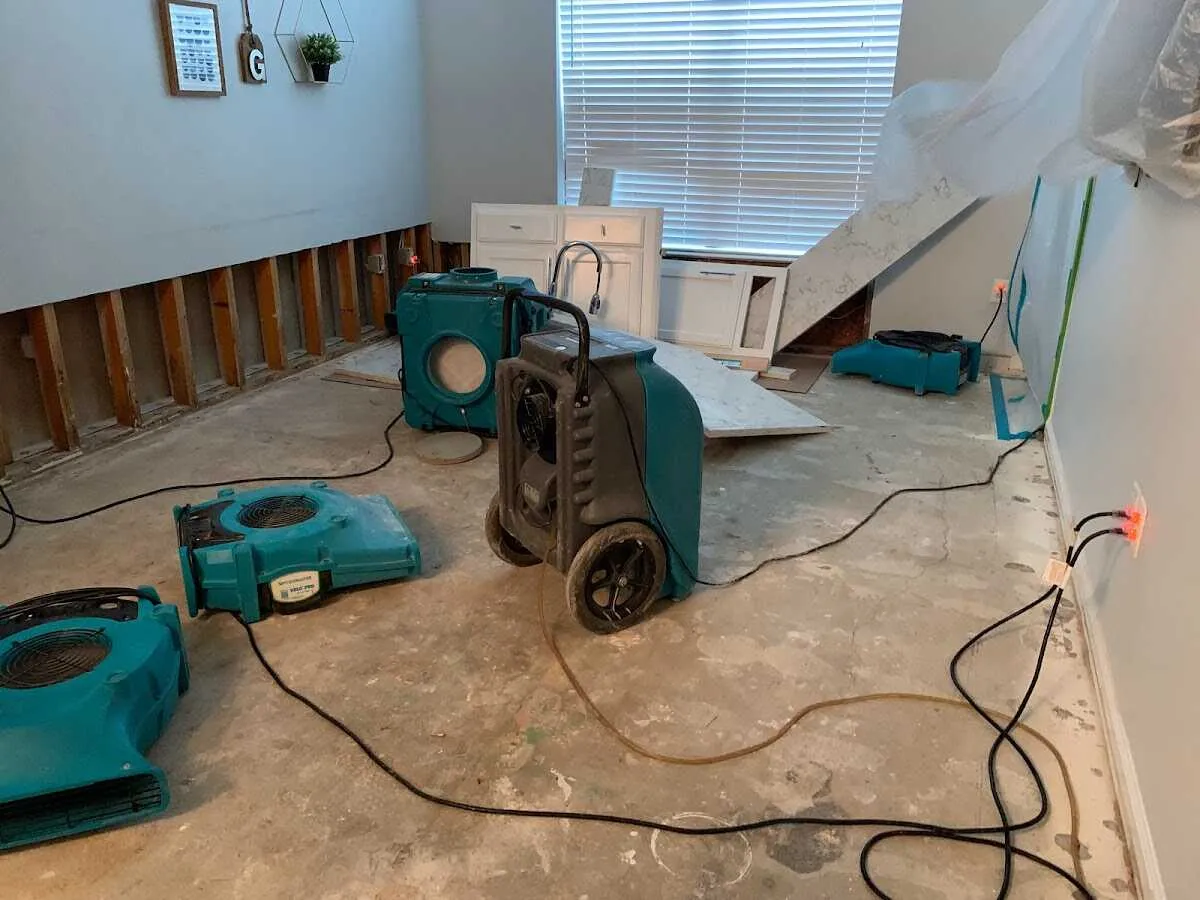 Dehumidifier in flood-cut room for Water Extraction & Removal in New Brighton